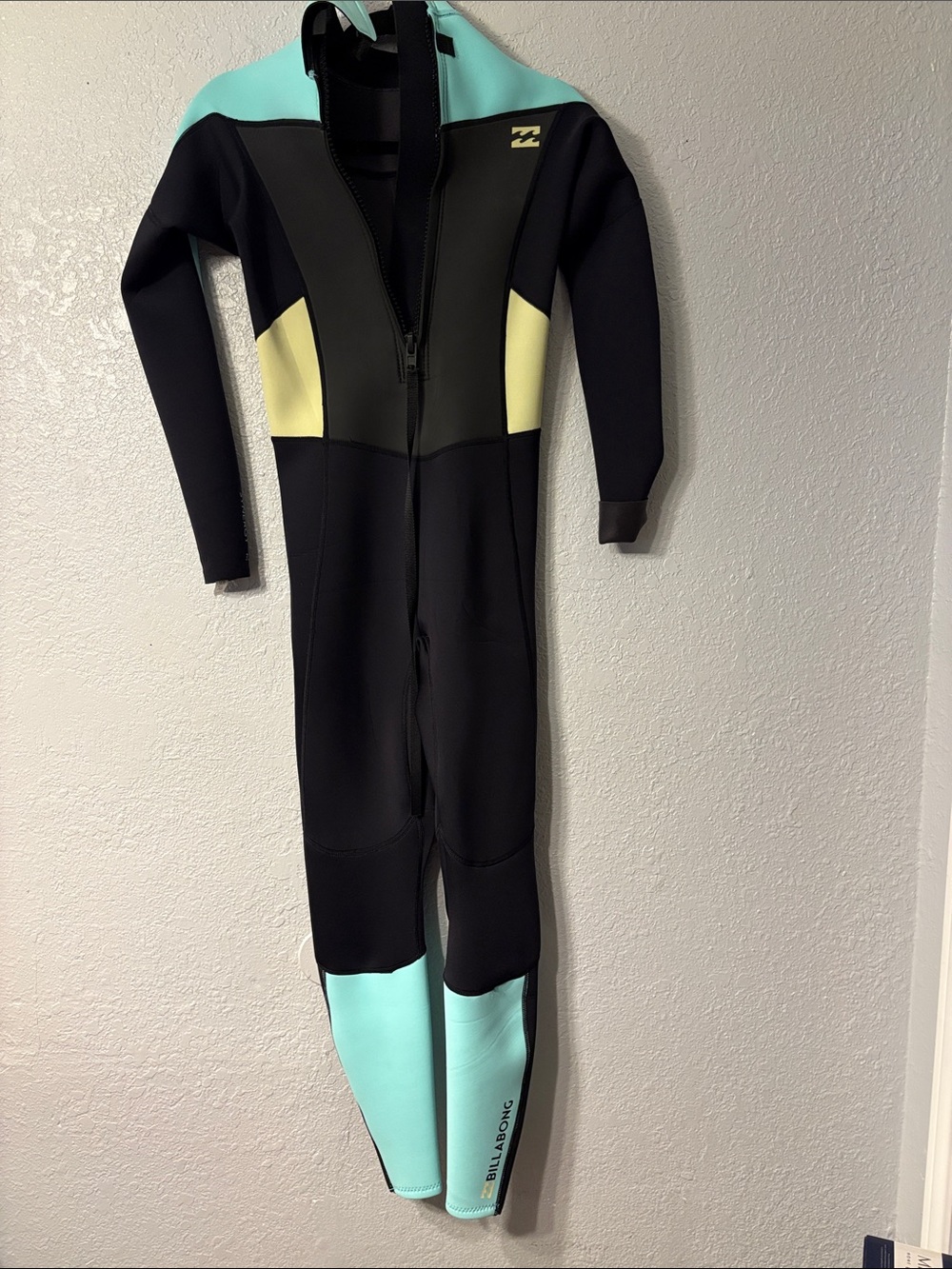 Billabong Kids Mint, Black & Pale Yellow One-Piece Wetsuit